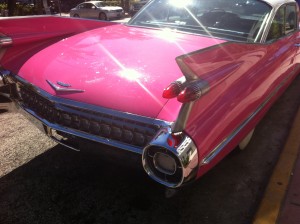 deep in the heart of Art Deco Miami lives a PINK car that i must have one day