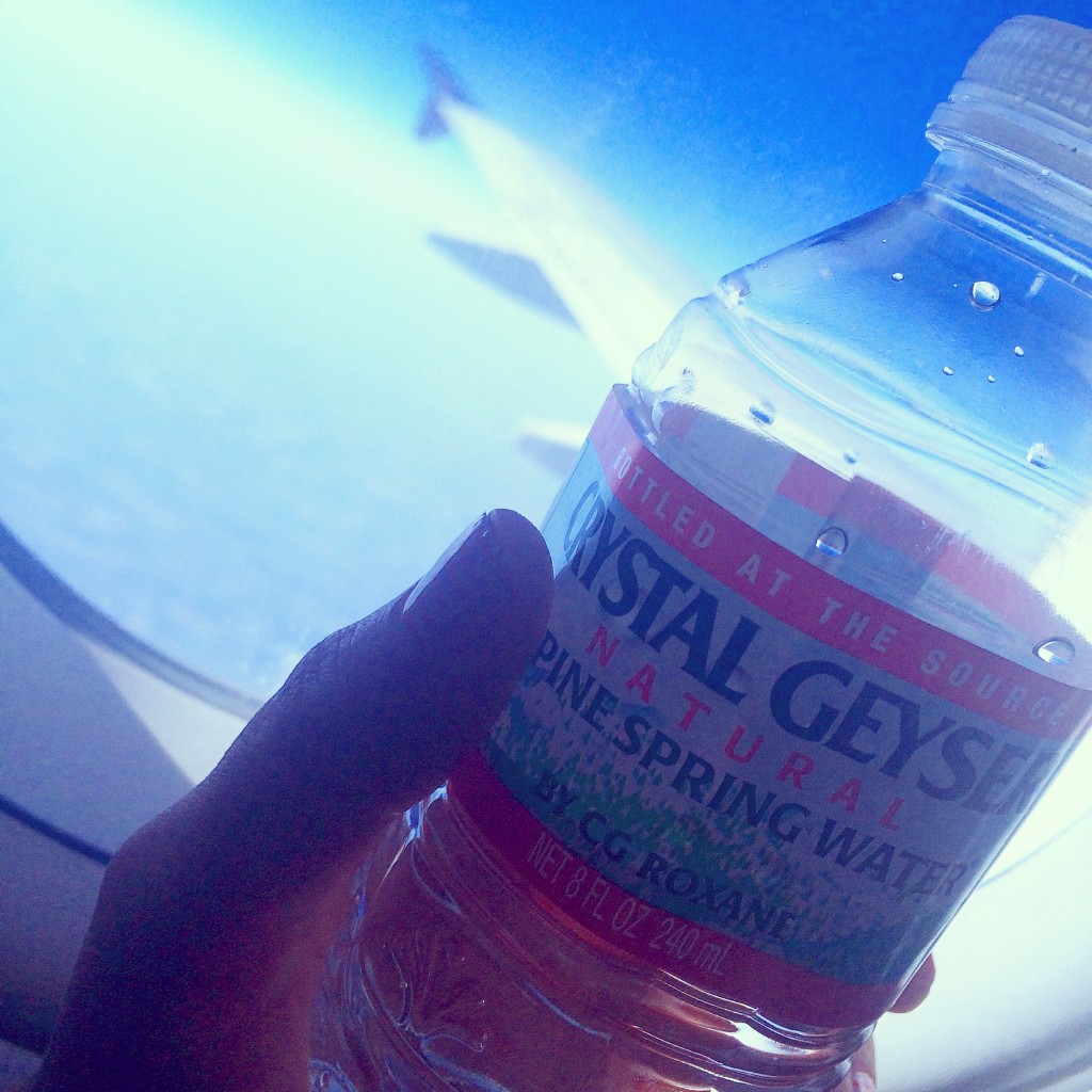 drinking water while flying